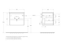 База под раковину подвесная с двумя выкатными ящиками KRAFT-600-2C-SO-RGB BelBagno