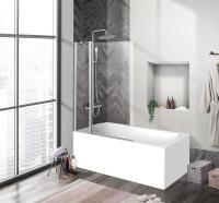 Шторка для ванной с одной неподвижной и одной распашной секцией UNO-V-11-90/150-C-Cr 900x1500 BelBagno