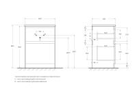 База под раковину напольная с двумя выкатными ящиками KRAFT-600-2C-PIA-BO BelBagno