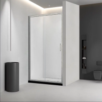 Душевая дверь раздвижная VN46BC-150-01-C5 1500x1950 Цвет профиля Никель брашинг Стекло Прозрачное Veconi