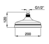 Верхний душ, диаметр 230 мм диаметр 230 мм CZR-U-SP8-20-BIO Белый матовый   Cezares