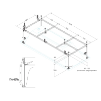 Металлический каркас для акриловой ванны 1700x700 EMP-170-70-MF-R Cezares