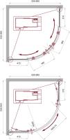 Душевой уголок полукруглый 950x950x1950 UNO-195-R-2-95-P-Cr BELBAGNO