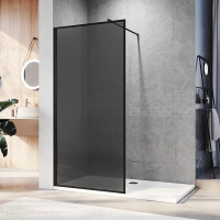 Душевая перегородка 1200x2000 KR81B-120-05-C8 цвет профиля Чёрный матовый стекло Тонированное Veconi