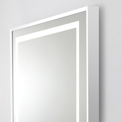 Зеркало в алюминиевой раме со встроенным светильником, сенсорным выключателем и подогревом, SPC-KRAFT-985-685-TCH-WARM, 985x40x685 мм   BELBAGNO